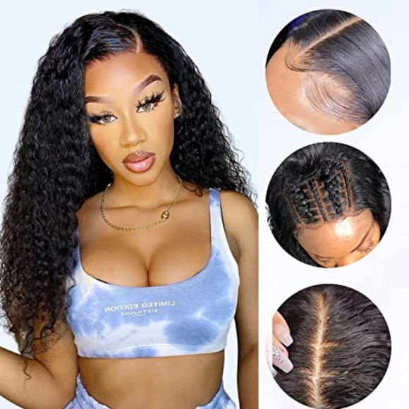 Deep Wave 4x4 closure wig Human Hair Deep Wave Lace Front wigs - Picture 4 of 6